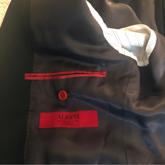 Alfani Men’s Black Sport Coat 100% Wool with Stripes - Picture 2 of 6